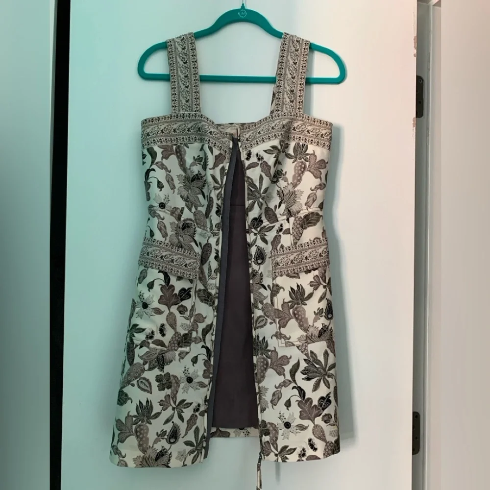 Tory Burch Ivory Wisteria Zip Up Dress - size 4 - Picture 4 of 7